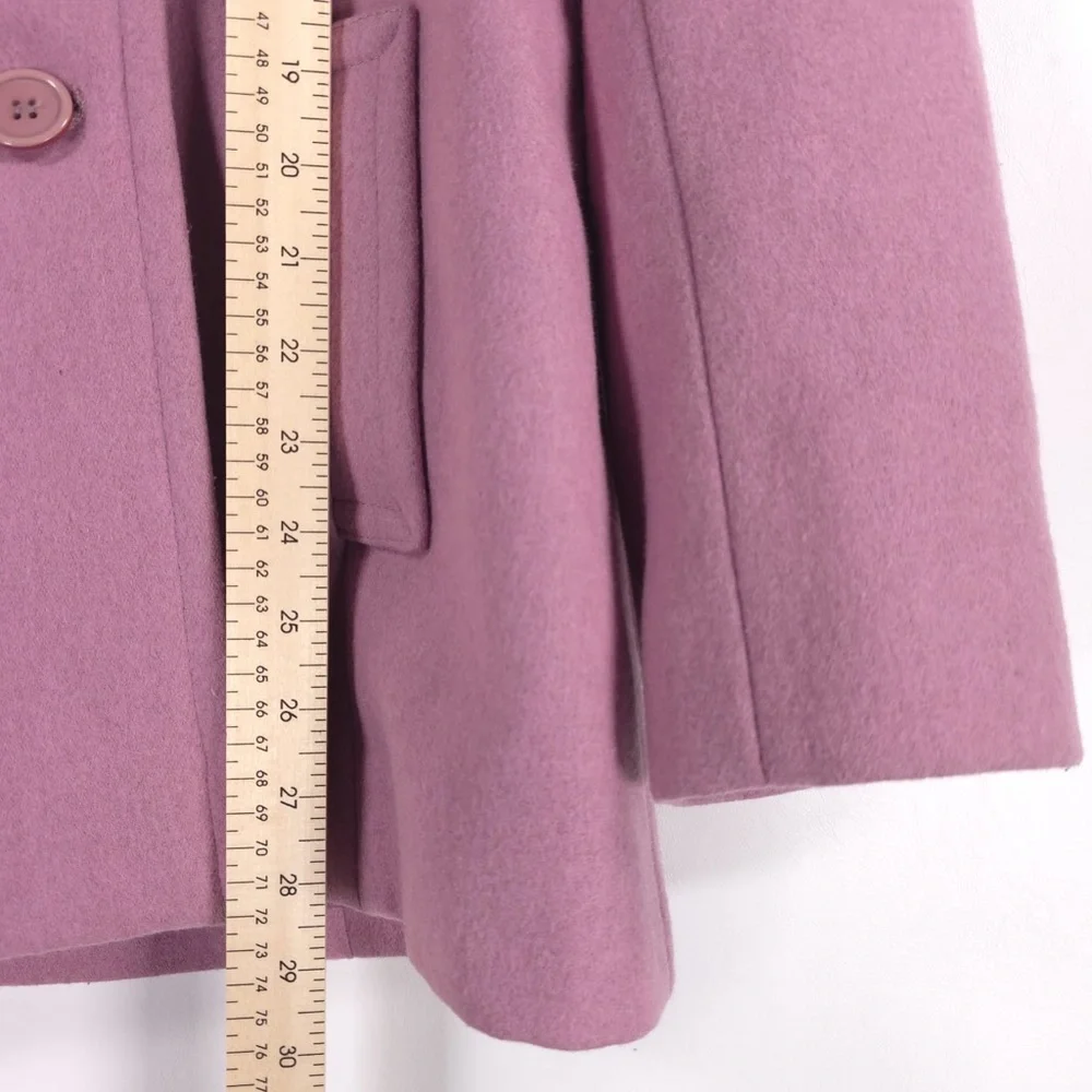 HALSTON STUDIO‎ WOOL Blend Pink Coat Double Breasted UKRAINE🇺🇦MADE Size 8